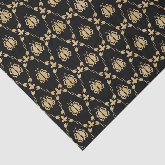 Elegant Black Gold Pattern Tissuepapier (Detail)