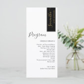 Elegant Black, Gold Personalized Wedding Program Menu (Staand voorkant)