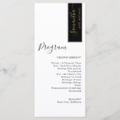Elegant Black, Gold Personalized Wedding Program Menu (Voorkant)