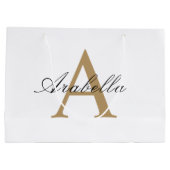 Elegant Black Gold Persoonlijke monogram naam Groot Cadeauzakje (Achterkant)