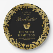 Elegant Black Gold Pharmacy School Afstuderen Papieren Bordje (Voorkant)