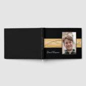 Elegant Black Gold Photo Bar Mitzvah Gastenboek (Volledig)