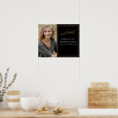 Elegant Black Gold Photo Memorial Welcome Sign Poster (Keuken)