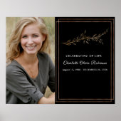 Elegant Black Gold Photo Memorial Welcome Sign Poster (Voorkant)