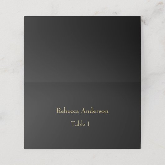 Elegant Black & Gold Place card Plaatskaartje (Buitenkant ongevouwen)