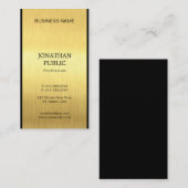 Elegant Black Gold Plain Professional Chic Luxe Visitekaartje (Voorkant / Achterkant)