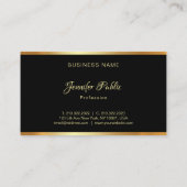 Elegant Black Gold Plain Professional Hand Script Visitekaartje (Achterkant)