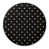 Elegant Black Gold Polka Dot Chic Pattern-ontwerp Keramische Knop (Voorkant)