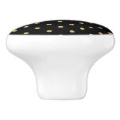 Elegant Black Gold Polka Dot Chic Pattern-ontwerp Keramische Knop (Zijkant)