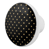 Elegant Black Gold Polka Dot Chic Pattern-ontwerp Keramische Knop (Rechts)
