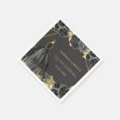 Elegant Black Gold Prinses Quinceanera Servet (Hoek)