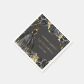 Elegant Black Gold Prinses Quinceanera Servet (Hoek)