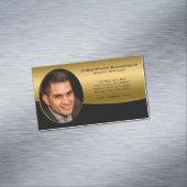 Elegant Black Gold Professional - Aangepaste foto Magnetisch Visitekaartje (Voorbeeld)