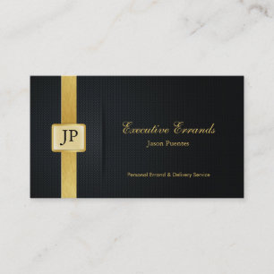 Elegant Black & Gold Professional Errand Service Visitekaartje