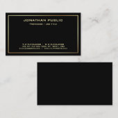 Elegant Black Gold Professional Moderne Sjabloon Visitekaartje (Voorkant / Achterkant)