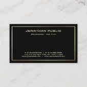 Elegant Black Gold Professional Moderne Sjabloon Visitekaartje (Voorkant)