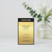 Elegant Black Gold Professional Plain Luxury Chic Visitekaartje (Staand voorkant)
