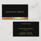 Elegant Black Gold Professional Sjabloon Moderne Visitekaartje (Voorkant / Achterkant)
