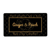 Elegant Black & Gold Rectangle-productlabels Etiket (Voorkant)