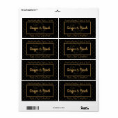 Elegant Black & Gold Rectangle-productlabels Etiket (Full Sheet)