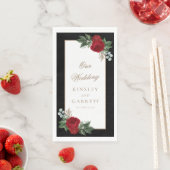 Elegant Black & Gold Red Floral Wedding Servet (Insitu)