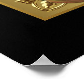 Elegant Black Gold Red Rose Art afdrukken Poster (Hoek)