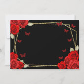 Elegant Black Gold Red Roses 18th Birthday Debut Save The Date (Achterkant)