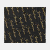Elegant Black Gold Reputingnaamscript Fleece Deken (Voorkant (Horizontaal))