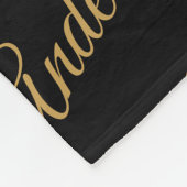 Elegant Black Gold Reputingnaamscript Fleece Deken (Hoek)
