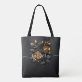 Elegant Black Gold Roos Bridesmaid Bachelorette Tote Bag (Achterkant)