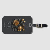 Elegant Black Gold Roos Couple Traveler Vacking Bagagelabel (Voorkant (horizontaal))