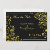 Elegant Black Gold Save the Date Wedding (Voorkant)
