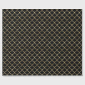 Elegant Black Gold Scallop Patroon Cadeaupapier (Vlak)