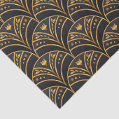 Elegant Black Gold Scallop Pattern Art Deco Tissuepapier (Detail)