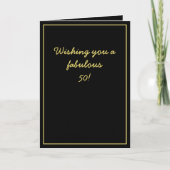 Elegant Black & Gold Script Brother 50e verjaardag Kaart (Voorkant)