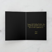 Elegant Black & Gold Script Brother 50e verjaardag Kaart (Binnen)