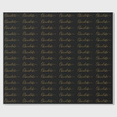 Elegant Black Gold Script Chocolate Business  Cadeaupapier (Vlak)