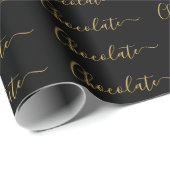 Elegant Black Gold Script Chocolate Business  Cadeaupapier (Rol Hoek)