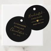 Elegant Black Gold Script Chocolatier Qr Code Bedankjes Labels