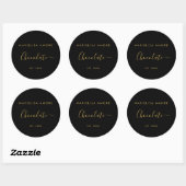 Elegant Black Gold Script Chocolatier Qr Code Ronde Sticker (Vel)