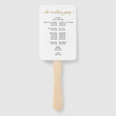 Elegant Black Gold Script Minimal Wedding Program Handwaaier (Achterkant)