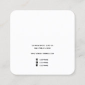 Elegant Black Gold Script Stud verdient Vierkante Visitekaartje (Achterkant)