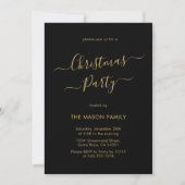 Elegant Black Gold Script Vakantie Kerstfeest Kaart (Voorkant)