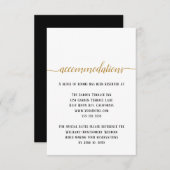 Elegant Black Gold Script Wedding Accommodations Informatiekaartje (Voorkant / Achterkant)
