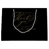 Elegant Black Gold Script Weduwen Hartelijk dank Groot Cadeauzakje (Voorkant)