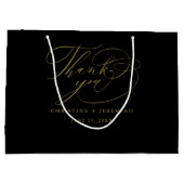 Elegant Black Gold Script Weduwen Hartelijk dank Groot Cadeauzakje (Achterkant)
