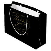 Elegant Black Gold Script Weduwen Hartelijk dank Groot Cadeauzakje (Achterkant Gekanteld)