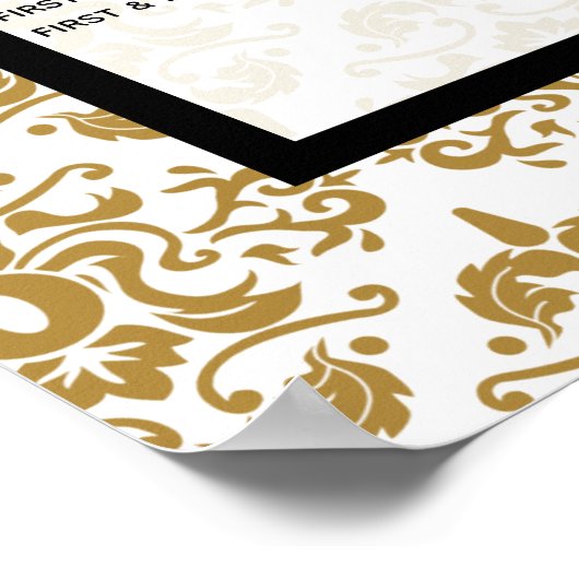 Elegant Black Gold  Seating Chart Poster (Hoek)