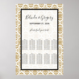 Elegant Black Gold  Seating Chart Poster