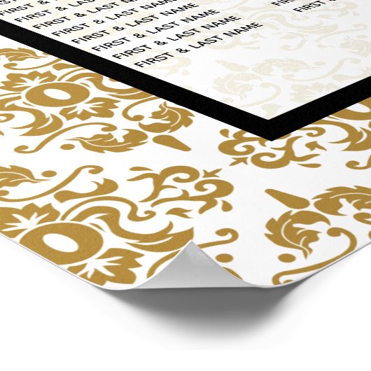 Elegant Black Gold  Seating Chart Poster (Hoek)